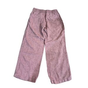 Athleta Womens 8 Petite Mauve Pink Linen Blend Wide Leg Drawstring Pants Smock